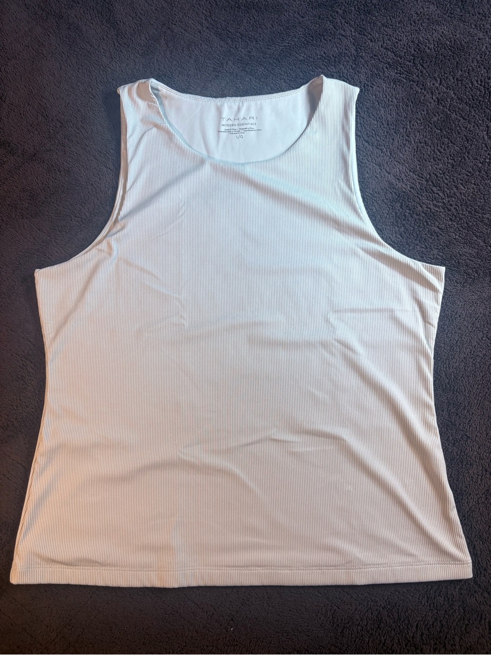 Tahari Cream Ribbed Tank Top